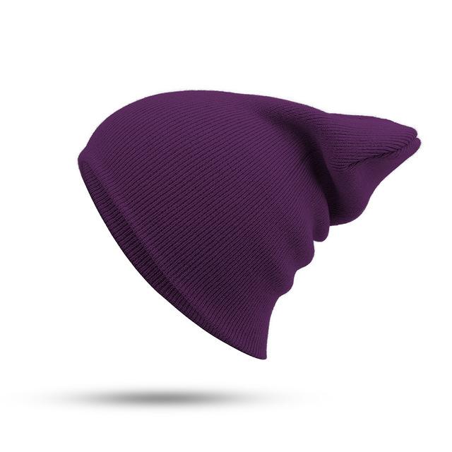 Bonnet style décontracté mode Hip-Hop Unisexe en Coton Solide Doux Tricoté