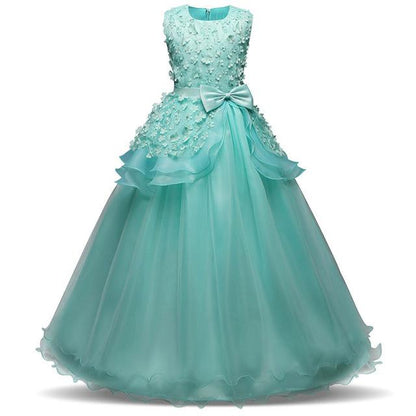 Robe longue de Princesse convient pour mariages ou réceptions qui ravira vos filles de 6-14 ans Kids