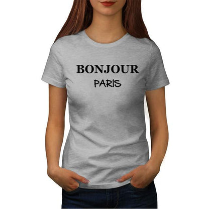 T-Shirt Slogan "Bonjour Paris" en coton