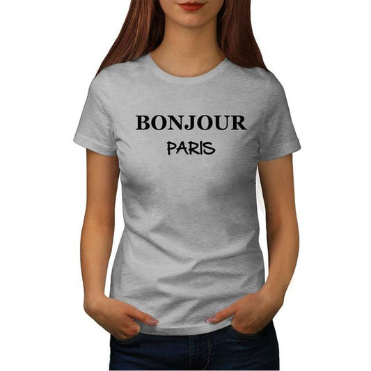 T-Shirt Slogan "Bonjour Paris" en coton