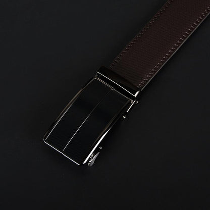 Ceinture en cuir véritable Homme nouvelle boucle de sangle automatique en alliage noir