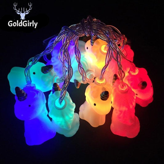 Guirlande de Licornes Led 2M 10Pc Décore agréablement la chambre des enfants ou autre