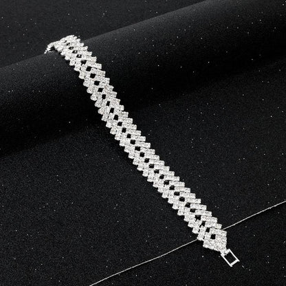 Bracelets Luxury Crystal couleur argent orné de swarowski
