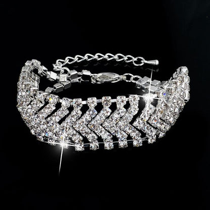Bracelets Luxury Crystal couleur argent orné de swarowski