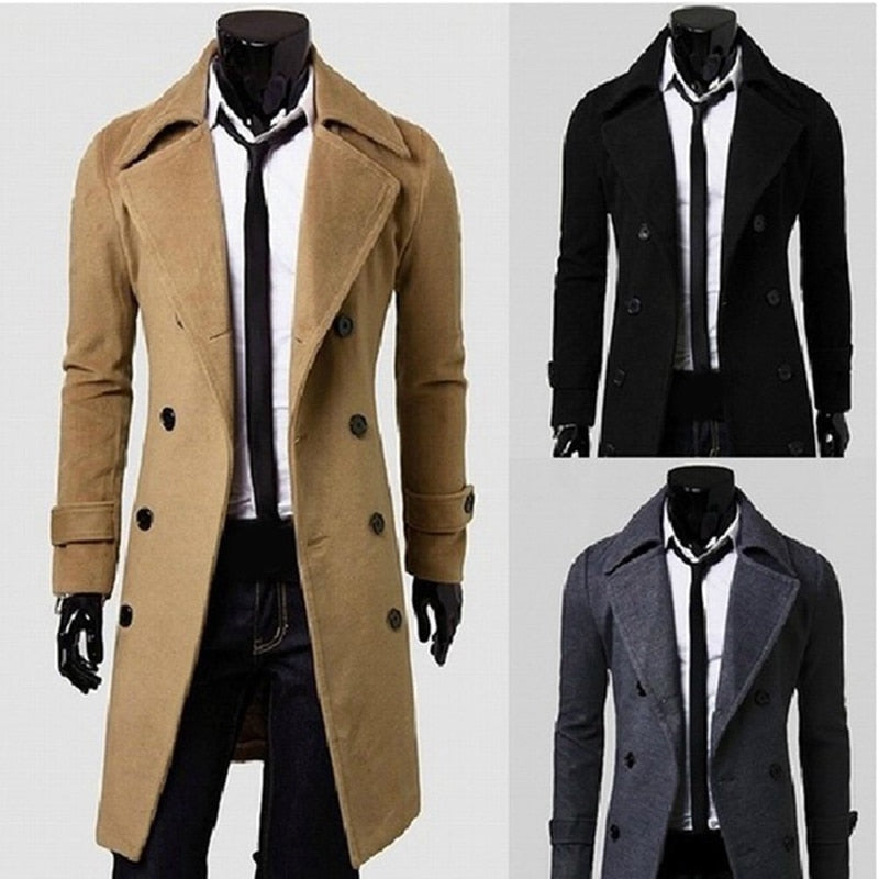 Manteau Homme Nouveau Modèle Automne Hiver Vêtements Cool Mens Long Manteau Top Qualité Coton