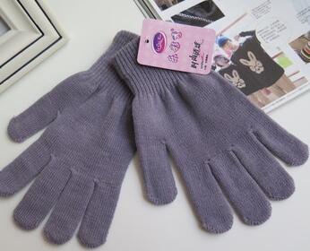 Gants à doigts tricotés de couleur unie