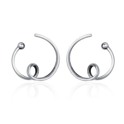 Boucles d'oreilles rondes en argent Sterling 925 pour femmes Idée cadeau